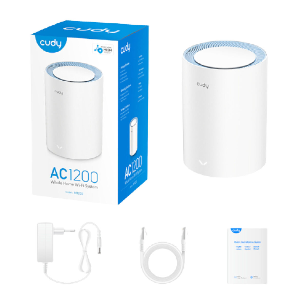 Cudy M1200 AC1200 Whole Home Mesh WiFi Router (1 Pack),