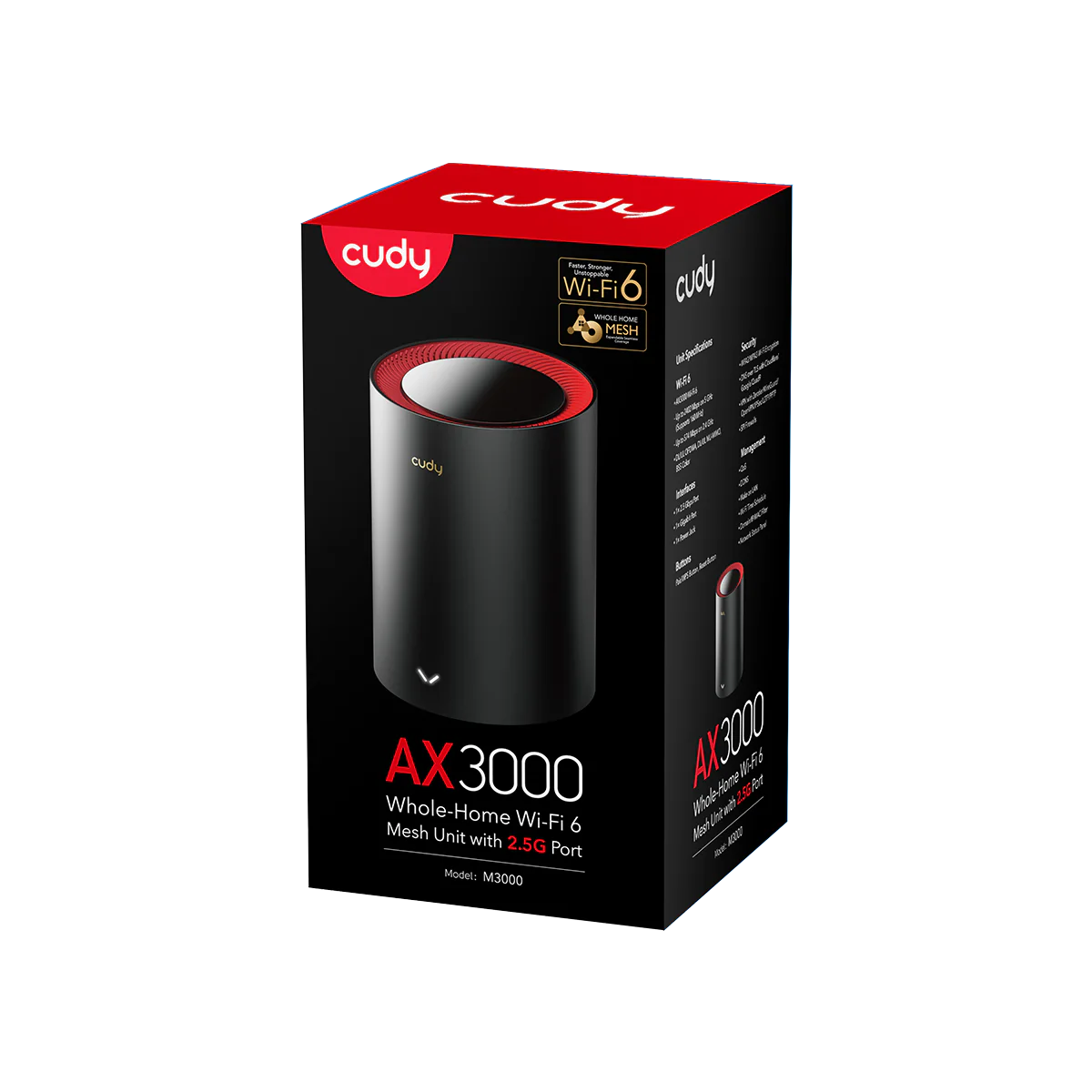 Cudy M3000 AX3000 2.5G Dual Band Wi-Fi 6 Mesh Router (1 Pack)