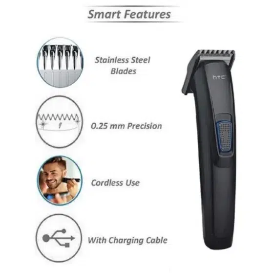 HTC AT 522 Rechargeable Beard And Hair Trimmer 1 HTC AT 522 Rechargeable Beard And Hair Trimmer - HTC AT 522 Rechargeable Beard And Hair Trimmer buy online Bangladesh Gadget Corner