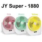 JY Super JY-1880 lithium rechargeable mini table fan with LED light - Image 2