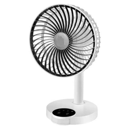 DP-7626 8 inches Rechargeable and Portable Mini Table Fan with Ultra High Speed 3 Blade with LED Light