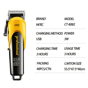 HTC CT-8082 Professional Hair Clipper and Beard Trimmer for Men
