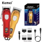 Kemei KM-802 Metal Engraving Hair Clipper with LED Display for Men