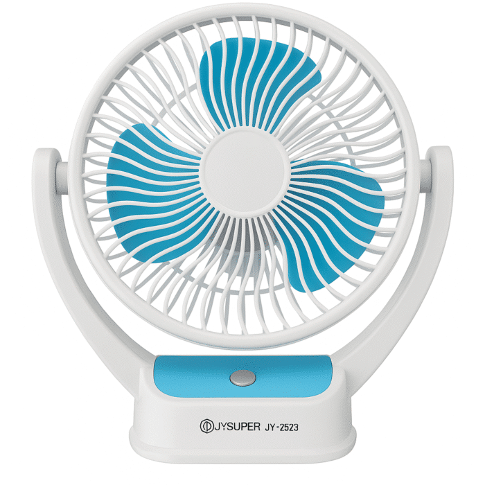 JYSUPER JY-2523 ACDC Rechargeable 3600mAh Lithium Battery Four Speed Modes Portable Desk Fan