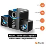Portable stereo speaker with deep bass