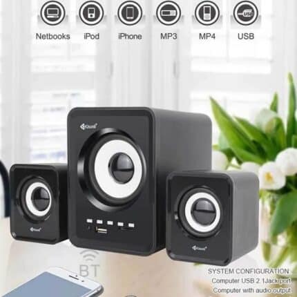 Kisonli U-2800BT Multimedia Wireless USB 2.0 Bluetooth Speaker