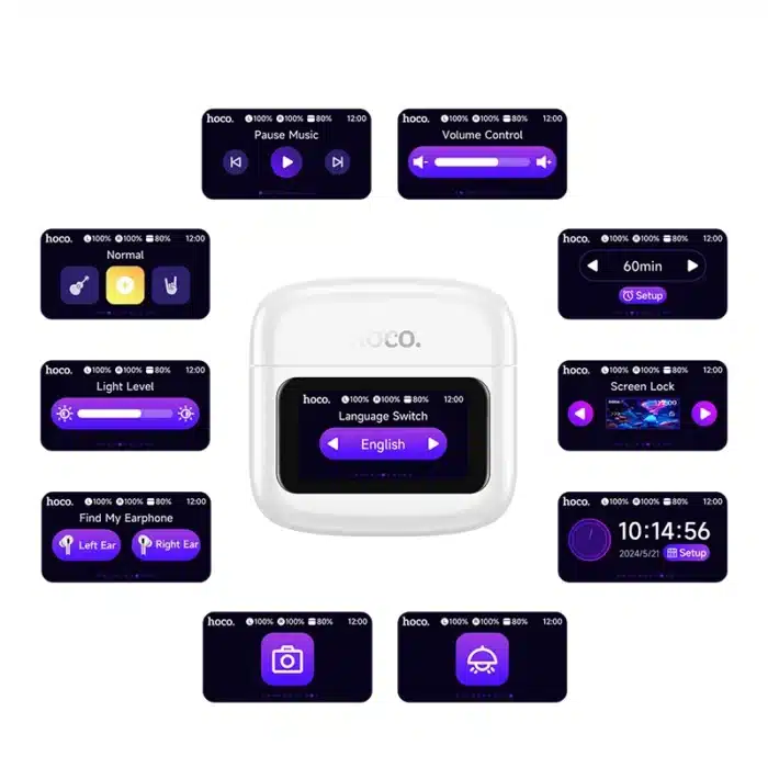 Hoco EQ14 Cool Color Touch Screen True Wireless Bluetooth Earbuds