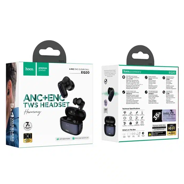 Hoco EQ20 Rhyme ANC+ENC True Wireless Bluetooth Earbuds