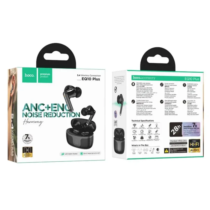 Hoco EQ10 Plus Harmony ANC+ENC True Wireless Bluetooth Earbuds