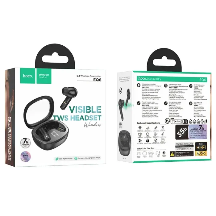Hoco EQ6 Shadow True Wireless Bluetooth Earbuds