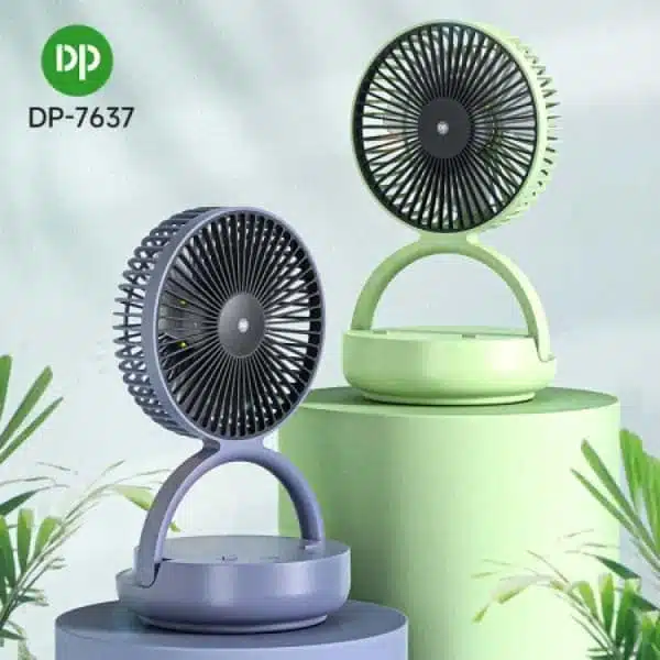 DP-7637 Rechargeable Rotating Fan 8000mAh with LED Light (2)