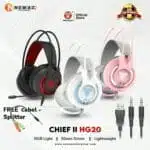 FANTECH HG20 CHIEF II 3.5MM Plug RGB Gaming Headset Wide Sound Field Volume Adjustment Earphones With Microphone For PS4 PC Player Gamer Headphone - Image 2