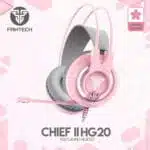 FANTECH CHIEF II HG20 Wired Headset Gamer PC 3.5mm PS4 Headsets White LED Earphones with Microphone for PS4 PC Headphone Gamer Pink