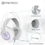 FANTECH CHIEF II HG20 Wired Headset Gamer PC 3.5mm PS4 Headsets White LED Earphones with Microphone for PS4 PC Headphone Gamer White - Image 2