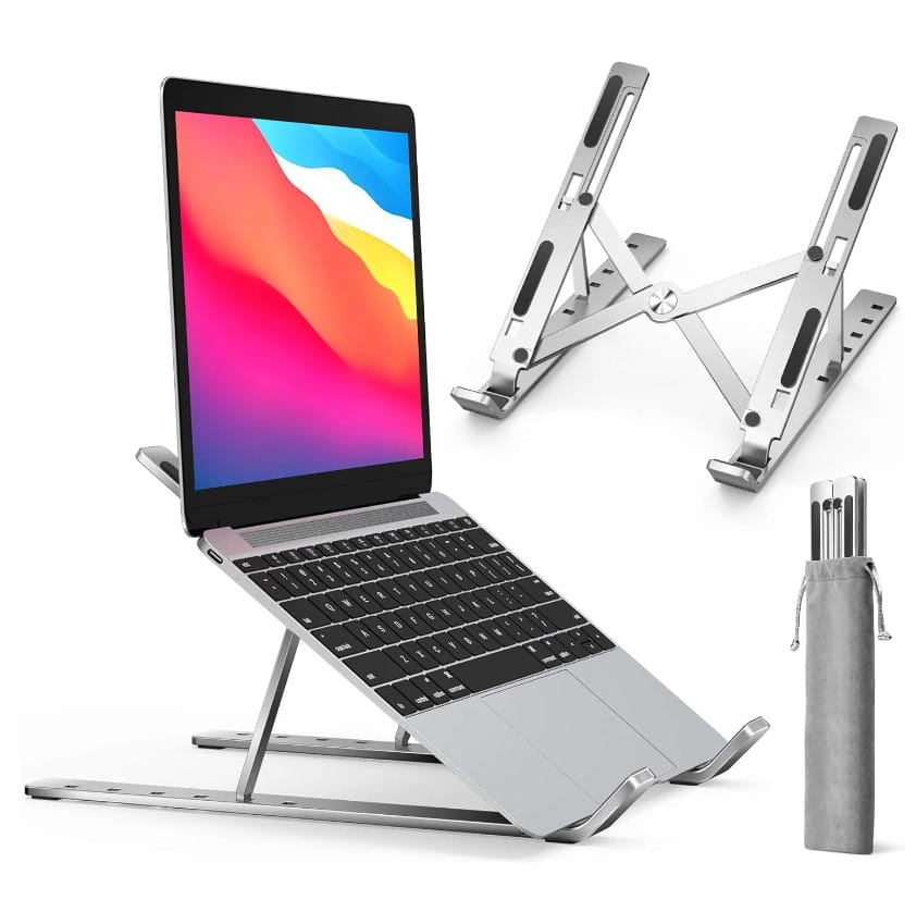 cca9eef920926268d5ce5d449226d6fc.jpg Laptop Stand Aluminum Alloy Adjustable & Foldable Travel Creative Folding Storage Bracket Stand - Image 1